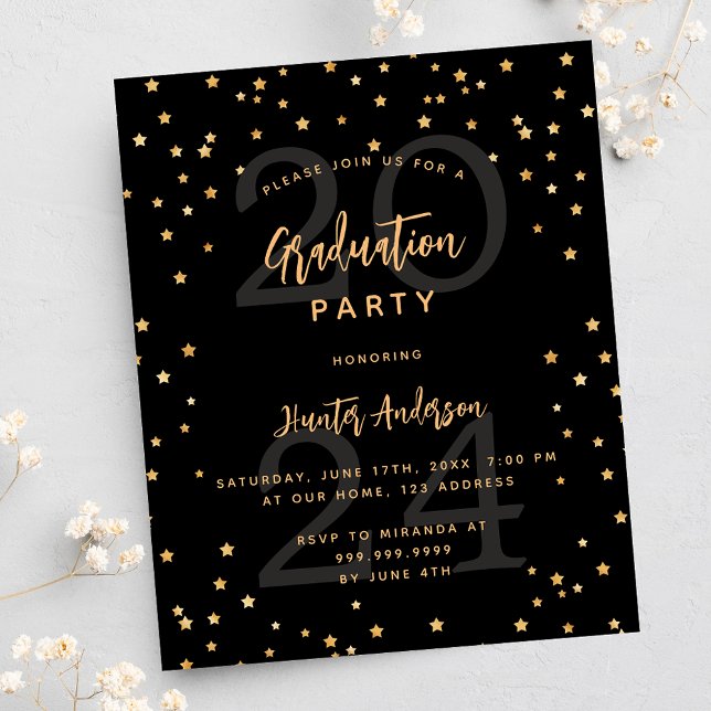 Lámina Invitación al partido de graduación estrella negra (Subido por el creador)