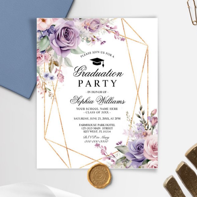 Lámina Invitación al partido de graduación Purple & Rubor (Subido por el creador)