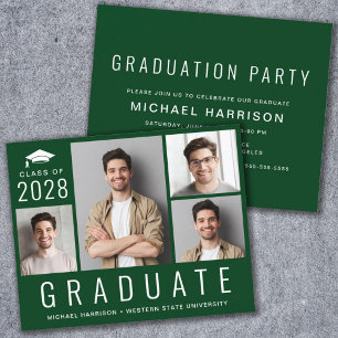 Lámina Invitación al partido de graduación verde del pres