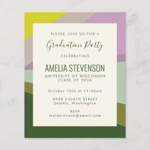 Lámina Invitación al Partido de Graduación Verde Morado M