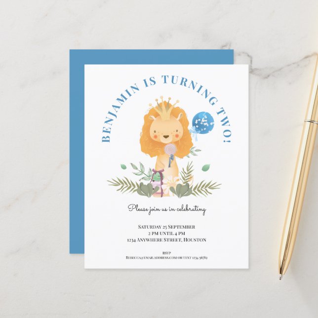 Lámina Invitación al partido de los leones de cumpleaños  (Anverso/Reverso In Situ)