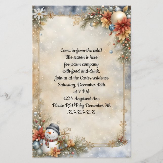 Lámina Invitación al partido de pequeños Navidades de Sno (Anverso)