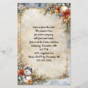 Lámina Invitación al partido de pequeños Navidades de Sno