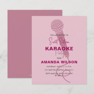 Lámina Invitación al partido Karaoke Budget Pink Sweet 16