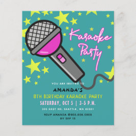 Lámina Invitación al partido Karaoke para niños rosados V