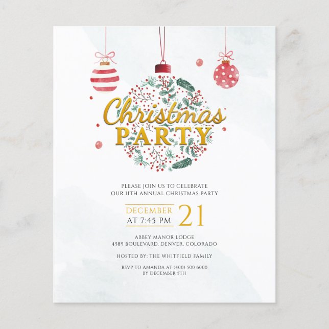 Lámina Invitación al partido Navidades Red Gold de vacaci (Anverso)