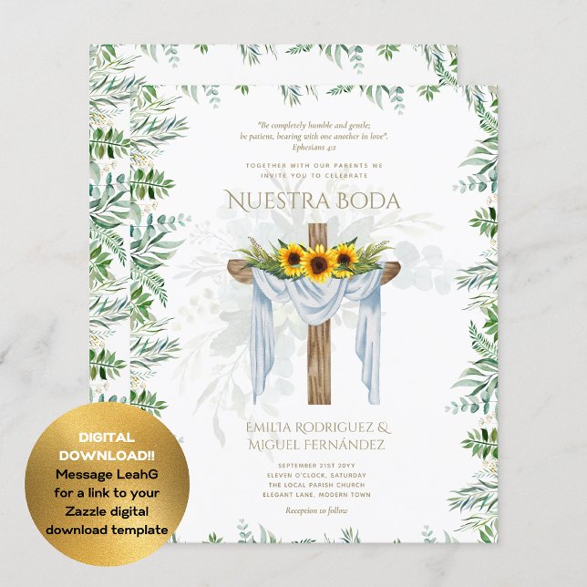 Lámina Invitación al presupuesto de Boda Católica Bilingü (Subido por el creador)