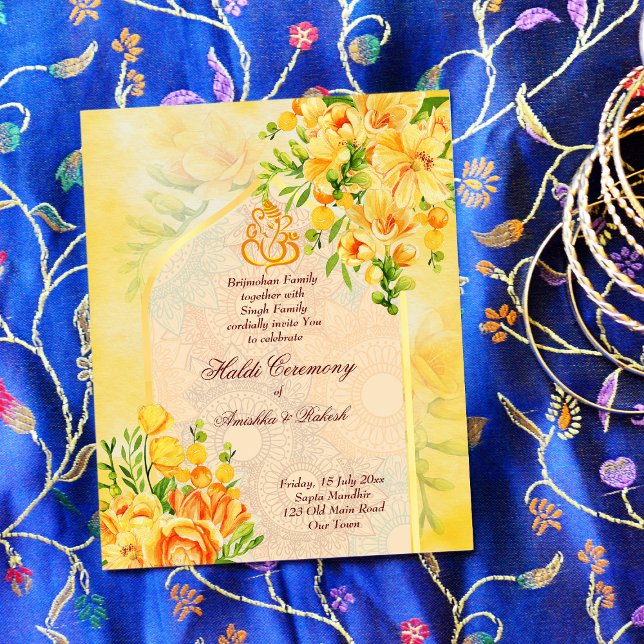 Lámina Invitación al presupuesto de Ganesha Haldi con flo (Subido por el creador)