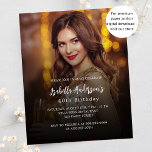 Lámina Invitación al presupuesto de la foto de la fiesta<br><div class="desc">Personalice y agregue los detalles de su foto y fiesta. He usado un overlay oscuro sobre la foto para que sea más fácil leer el texto. He agregado 2 capas, pero sólo una está activa. Hay un pequeño símbolo al final de la capa/línea superpuesta que puede hacer clic para ocultar...</div>