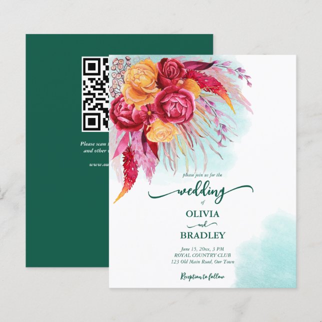 Lámina Invitación al presupuesto de los rosas naranjas Vi (Anverso / Reverso)