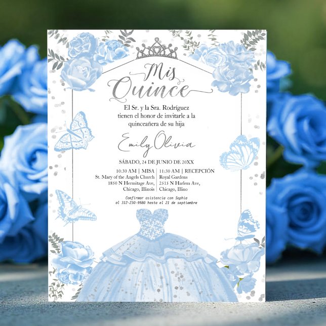 Lámina Invitación al presupuesto de mis quince Dusty Blue (Subido por el creador)