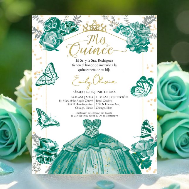 Lámina Invitación al presupuesto de Mis quince Verde Esme (Subido por el creador)