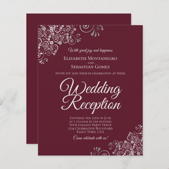 Lámina Invitación al presupuesto de recepción de bodas de (Anverso / Reverso)