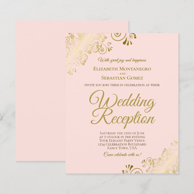 Lámina Invitación al presupuesto de recepción de la boda  (Anverso / Reverso)