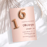 Lámina Invitación al presupuesto de Rosa Sweet 16<br><div class="desc">Una invitación moderna, elegante y glamurosa para una fiesta de 16 y 16 años de chica. Fondo subió de gradiente dorado. El nombre está escrito con un guión moderno de estilo con letras de color rosa oscuro y dorado. Personalice y agregue los detalles de su fiesta. El número 16 se...</div>