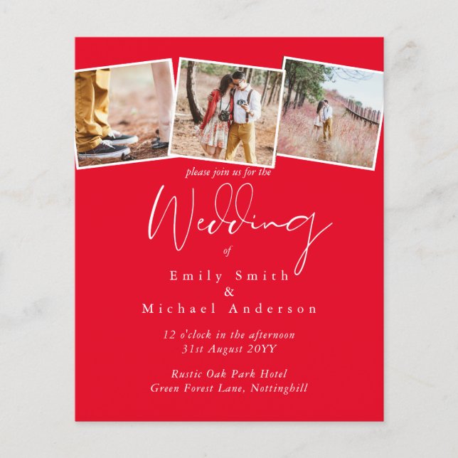 Lámina Invitación al presupuesto del Boda de Collage de f (Anverso)