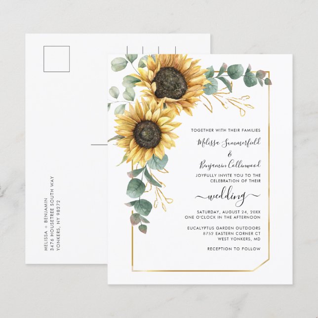 Lámina Invitación al presupuesto del Boda de Eucalyptus d (Anverso / Reverso)