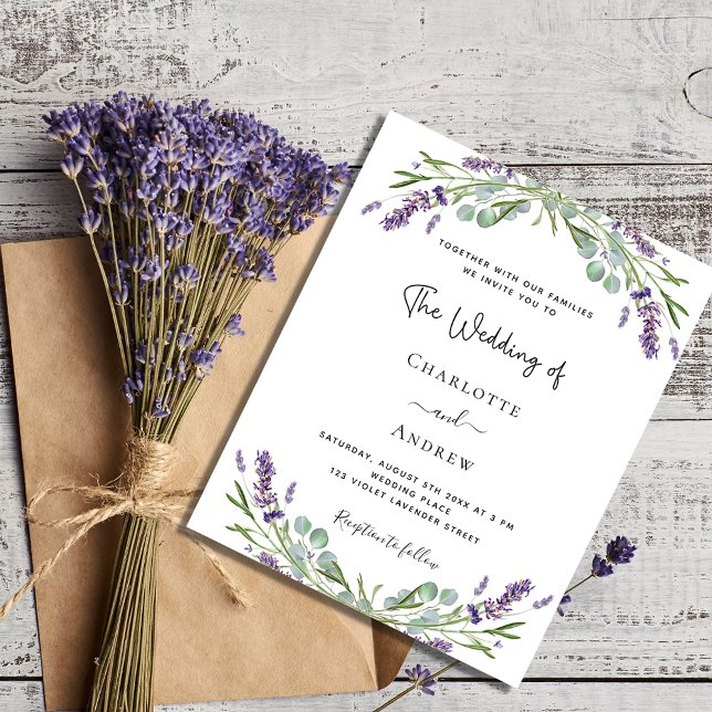 Lámina Invitación al presupuesto del boda Lavender eucali (Subido por el creador)