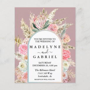 Lámina Invitación al presupuesto del Boho Bouquet Pampas