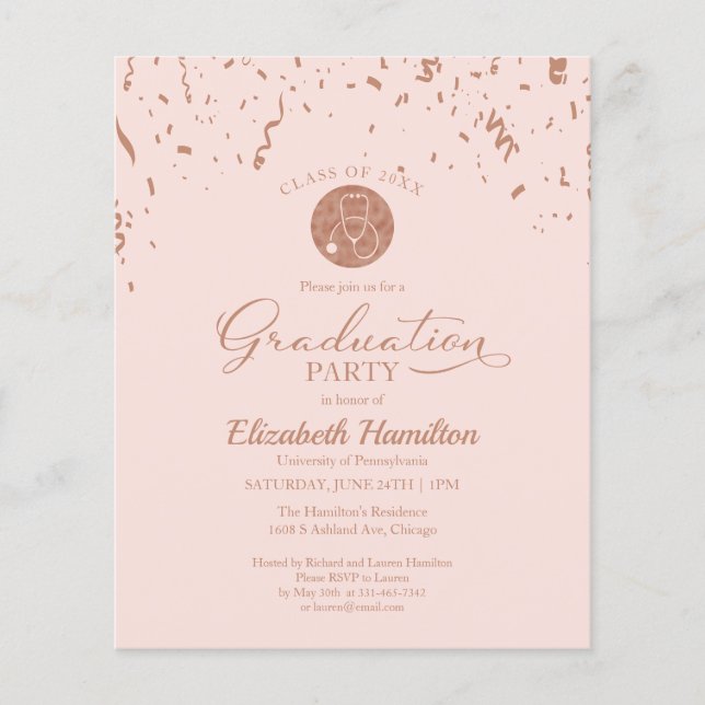 Lámina Invitación al presupuesto del Fiesta de grado de l (Anverso)