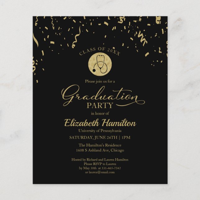 Lámina Invitación al presupuesto del Fiesta de grado de l (Anverso)