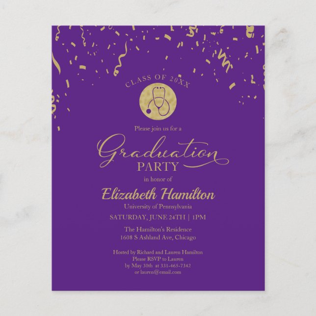 Lámina Invitación al presupuesto del Fiesta de grado de l (Anverso)