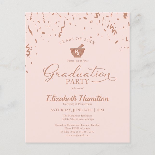 Lámina Invitación al presupuesto del Fiesta Grad de Farma (Anverso)