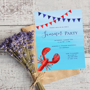 Lámina Invitación al presupuesto del mar azul del fiesta 