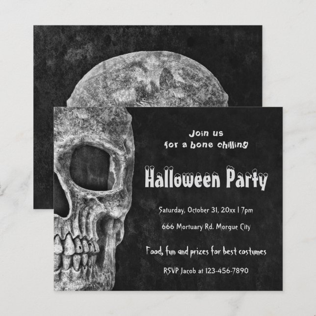 Lámina Invitación al presupuesto del Partido de Halloween (Anverso / Reverso)
