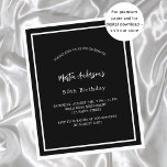 Lámina Invitación al presupuesto minimalista blanco negro<br><div class="desc">Moderna,  elegante e invitada. Un fondo negro decorado con marcos blancos. Personalice y agregue un nombre y detalles. Texto blanco. 1 hoja = 1 borde impreso de invitación al borde.</div>