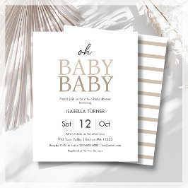 Lámina Invitación al presupuesto Neutral Twin Baby Shower