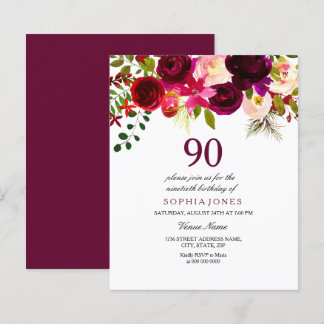 Lámina Invitación al presupuesto por cumpleaños 90 de la