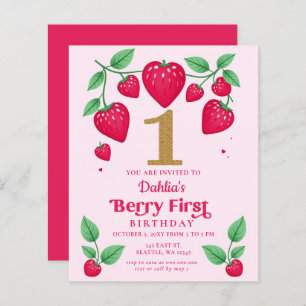 Lámina Invitación al primer cumpleaños de Berry Budget