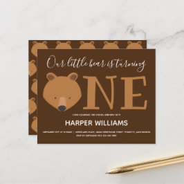 Lámina Invitación al primer cumpleaños del oso presupuest