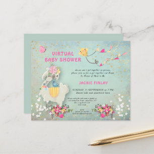 Lámina Invitación al sabio virtual de Baby Shower con nom