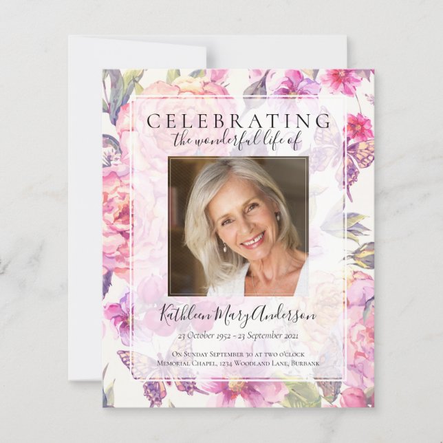 Lámina Invitación al Servicio de Conmemoración de Flores  (Anverso)