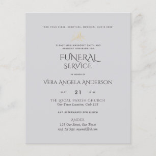 Lámina Invitación al Servicio de Funerales de Presupuesto