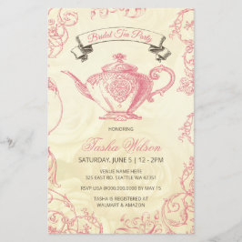 Lámina Invitación al té de novias con marfil rosado con p