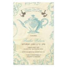 Invitación al té nupcial con vino de marfil