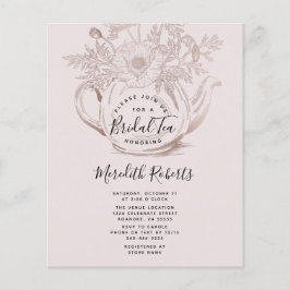 Lámina Invitación al té nupcial de oro de Rosa de presupu