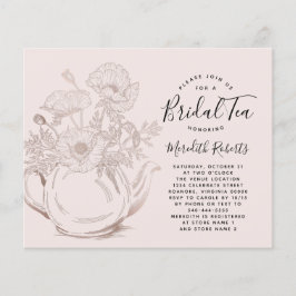 Lámina Invitación al té nupcial de oro de Rosa de presupu