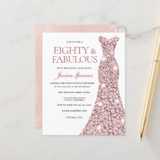 Lámina Invitación al vestido de fiesta de cumpleaños núme