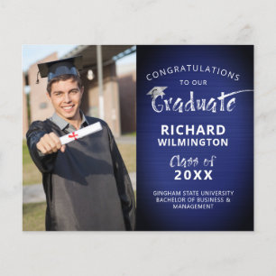 Lámina Invitación Azul de la Marina Graduada de los Congr
