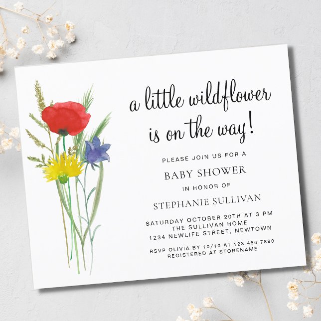 Lámina Invitación Baby Shower A Budget A Little Wildflowe (Subido por el creador)