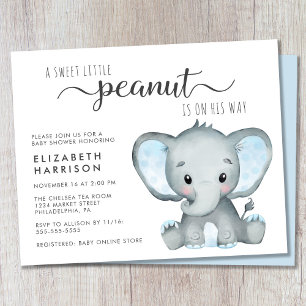 Lámina Invitación Baby Shower a Budget Elephant Boy