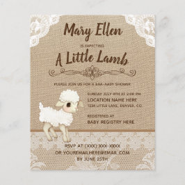 Lámina Invitación Baby Shower a Burlap de Little Lamb