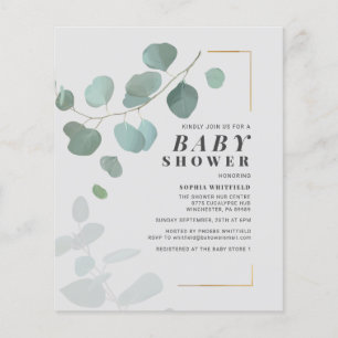 Lámina Invitación Baby Shower a Eucalyptus