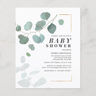 Lámina Invitación Baby Shower a Eucalyptus