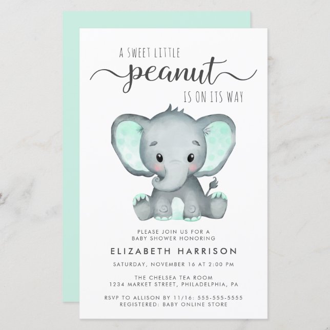 Lámina Invitación Baby Shower a la Casa de la Moneda para (Anverso / Reverso)