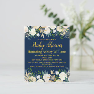 Lámina Invitación Baby Shower a la ecologización de oro d